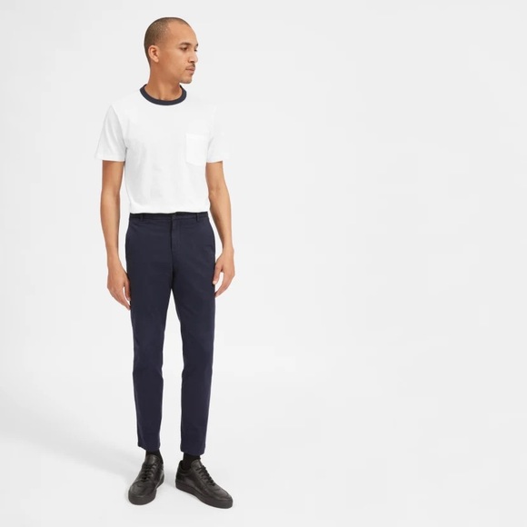 PRICE FIRM Everlane Midweight Slim Fit Straight Chino Pants 28 Waist Navy - Picture 1 of 11